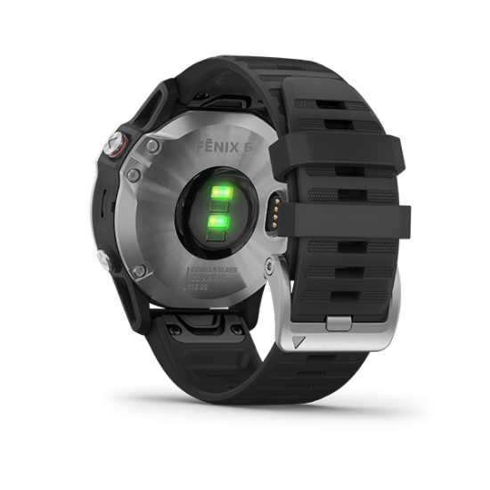 Garmin Fenix 6 Silver with Black Band - นาฬิกา GPS มัลติสปอร์ตพรีเมี่ยมขนาดมาตรฐาน Garmin Fenix 6 Silver with Black Band - นาฬิกา GPS มัลติสปอร์ตพรีเมี่ยมขนาดมาตรฐาน