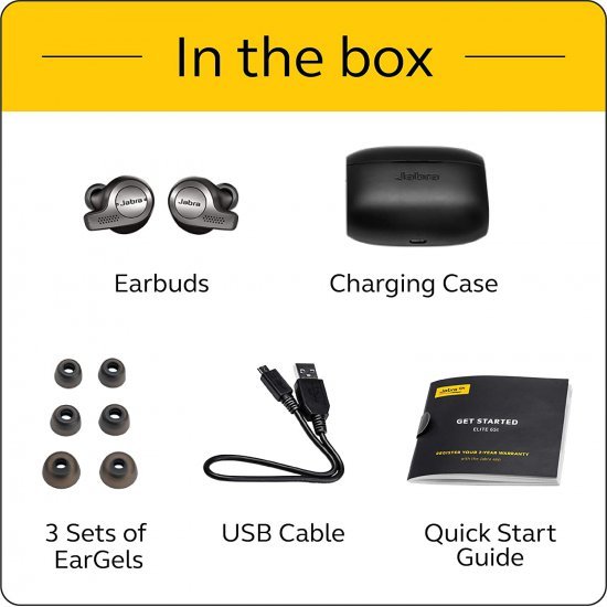 Jabra Elite 65T หูฟังไร้สาย True Wireless คุณภาพทรงพลัง (Titanium Black) Jabra Elite 65T หูฟังไร้สาย True Wireless คุณภาพทรงพลัง (Titanium Black)