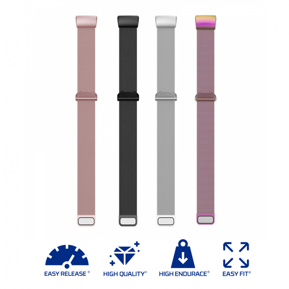 Fitbit Charge 3 / 4 - Stainless Band (S/M) (TSM Band) สายสแตนเลส (Premium)