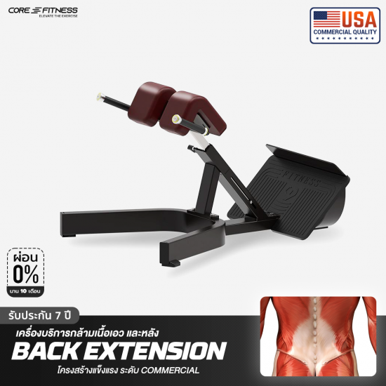 CORE-FITNESS - Back Extension (TB45) เครื่องออกกำลังกายกล้ามเนื้อหลัง และเอว มาตรฐาน Fitness Center CORE-FITNESS - Back Extension (TB45) เครื่องออกกำลังกายกล้ามเนื้อหลัง และเอว มาตรฐาน Fitness Center