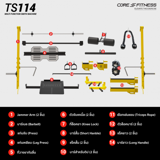 Smith Machine Flex-Muscle (TS114) - สมิทแม็กชีนระดับสูง ครบทุกฟังก์ชั่น Smith Machine Flex-Muscle (TS114) - สมิทแม็กชีนระดับสูง ครบทุกฟังก์ชั่น