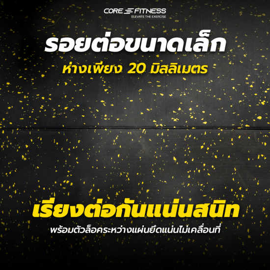 Core-Fitness แผ่นรองพื้น EPDM แท้ (100x100 cm หนา 20 mm) Black/Yellow คุณภาพสูงฟิตเนสเซ็นเตอร์