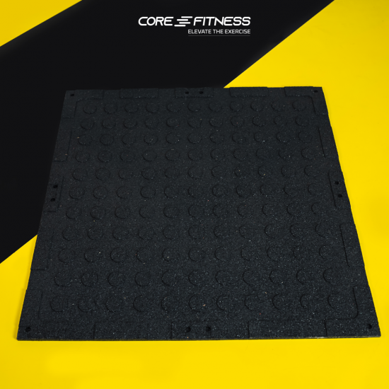 Core-Fitness แผ่นรองพื้น EPDM แท้ (100x100 cm หนา 20 mm) Black/Yellow คุณภาพสูงฟิตเนสเซ็นเตอร์