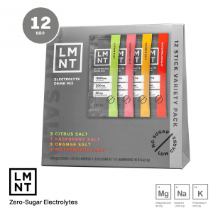 LMNT Zero Sugar Electrolytes - Variety Pack  (12 Count) เกลือแร่รวมรส เสริมพลังและเติมความสดชื่น สำหรับนักกีฬา