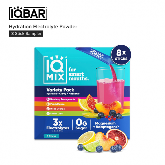IQMIX Hydration Electrolyte Powder (8 Stick Sampler) ผงเกลือแร่ สูตร 4-in-1 สำหรับสายเฮลท์ตี้ IQMIX Hydration Electrolyte Powder (8 Stick Sampler) ผงเกลือแร่ สูตร 4-in-1 สำหรับสายเฮลท์ตี้