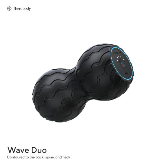 Therabody Wave Duo ลูกกลิ้งตามหลักสรีรศาสตร์ ผ่อนคลายหลัง คอ และกระดูกสันหลัง