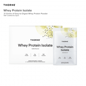 THORNE Whey Protein Isolate เวย์โปรตีนไอโซเลตระดับพรีเมียม พร้อมเอนไซม์ช่วยย่อยและรสชาติเนียนนุ่ม (NSF Certified for Sport)