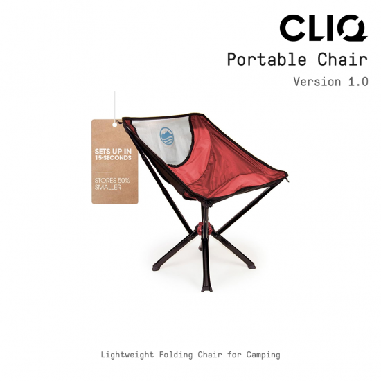 CLIQ Portable Chair Version 1.0 เก้าอี้แคมป์ปิ้งระดับพรีเมี่ยม เก้าอี้พกพาพับได้ ขนาดขวดน้ำ แข็งแรงทนทาน CLIQ Portable Chair Version 1.0 เก้าอี้แคมป์ปิ้งระดับพรีเมี่ยม เก้าอี้พกพาพับได้ ขนาดขวดน้ำ แข็งแรงทนทาน