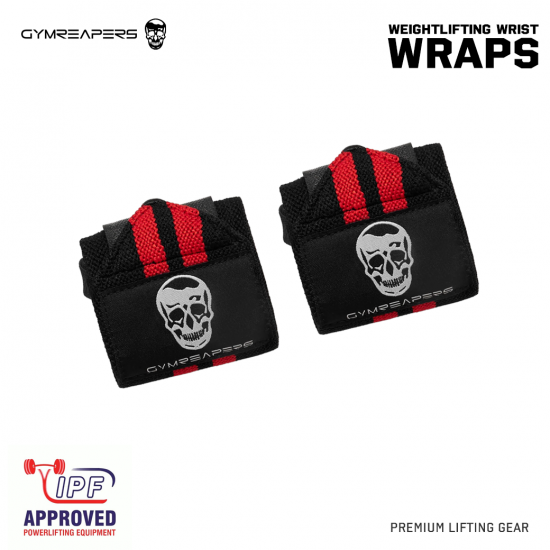 Gymreapers Weightlifting Wrist Wraps สายพันข้อมือยกน้ำหนักระดับแข่งขัน รองรับข้อมือแน่นหนา สำหรับ Powerlifting, Bench Press, และ Strength Training