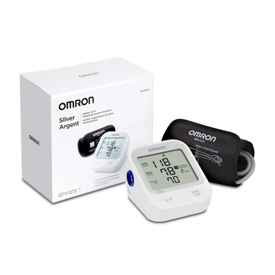 OMRON Silver Upper-Arm Blood Pressure Monitor เครื่องวัดความดันโลหิต จอใหญ่ เชื่อมต่อบลูทูธ OMRON Silver Upper-Arm Blood Pressure Monitor เครื่องวัดความดันโลหิต จอใหญ่ เชื่อมต่อบลูทูธ