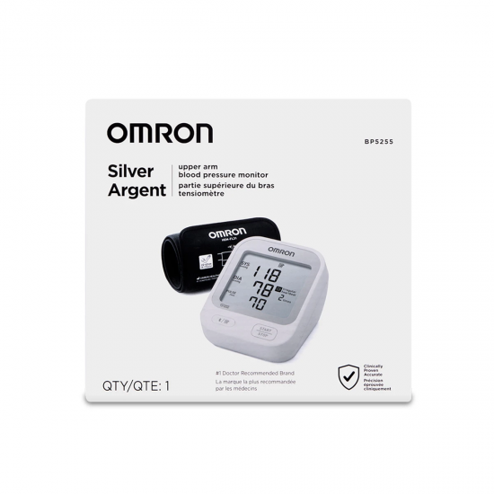 OMRON Silver Upper-Arm Blood Pressure Monitor เครื่องวัดความดันโลหิต จอใหญ่ เชื่อมต่อบลูทูธ OMRON Silver Upper-Arm Blood Pressure Monitor เครื่องวัดความดันโลหิต จอใหญ่ เชื่อมต่อบลูทูธ