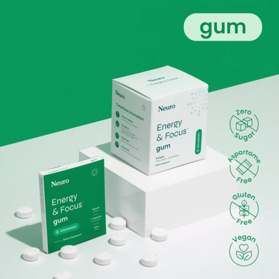 NeuroGum Energy & Focus Gum หมากฝรั่งเพิ่มพลังงาน และสมาธิ NeuroGum Energy & Focus Gum หมากฝรั่งเพิ่มพลังงาน และสมาธิ