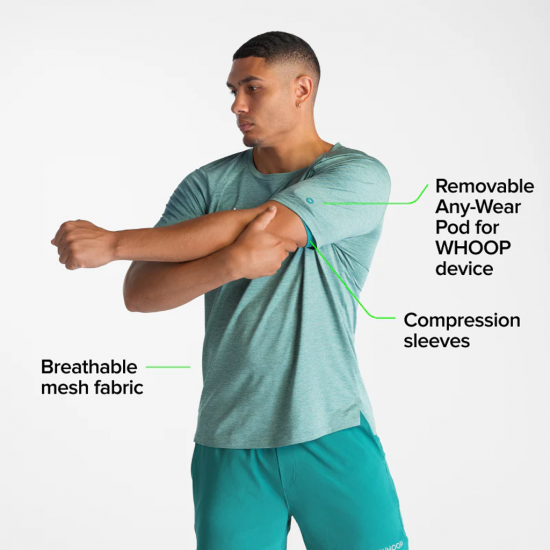 WHOOP Men's Training Tee เสื้อยืดออกกำลังกาย ใช้งานร่วมกับอุปกรณ์ WHOOP 5.0 / MG WHOOP Men's Training Tee เสื้อยืดออกกำลังกาย ใช้งานร่วมกับอุปกรณ์ WHOOP 5.0 / MG