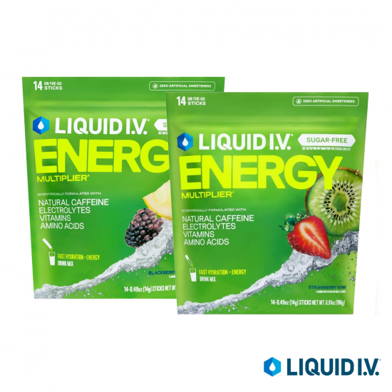 Liquid I.V. (Sugar Free) Energy Hydration Multiplier เกลือแร่ (14 Servings) เพิ่มพลังงาน เติมน้ำเร่งด่วน ดูดซึมรวดเร็ว Liquid I.V. (Sugar Free) Energy Hydration Multiplier เกลือแร่ (14 Servings) เพิ่มพลังงาน เติมน้ำเร่งด่วน ดูดซึมรวดเร็ว