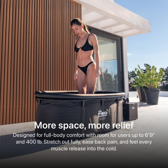 The Pod Company - Long Pod - Extra-Large Portable Ice Bath Tub อ่างน้ำเย็นใหญ่พิเศษ (126 แกลลอน) 