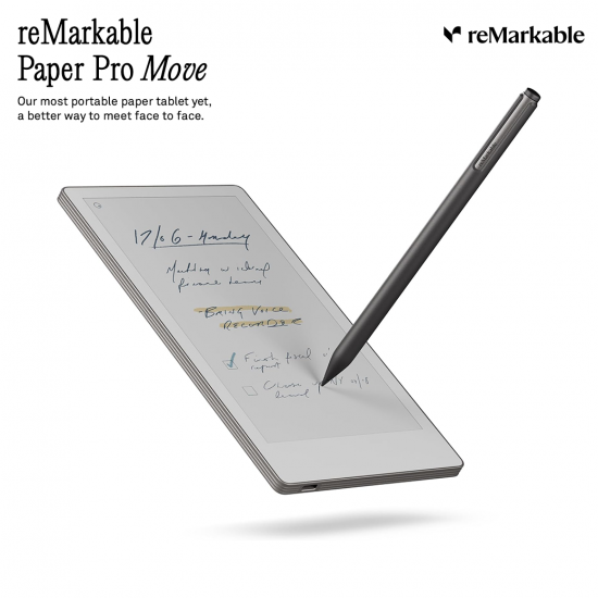 reMarkable Paper Pro Move (Silver) แท็บเล็ตจดโน้ตจอสีพกพา 7.3” พร้อมปากกา Marker Plus