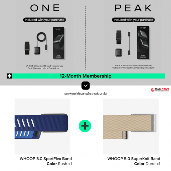 WHOOP 5.0 / MG (ONE / PEAK / LIFE) Health and Fitness Wearable (FREE 12-Month Membership)