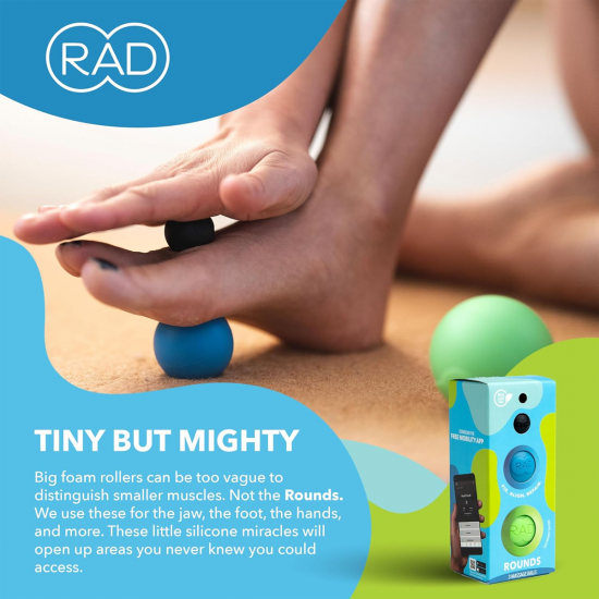 RAD Rounds 3 Density Yoga Massage Ball Set for Deep Tissue Myofascial Release (3-Pack)