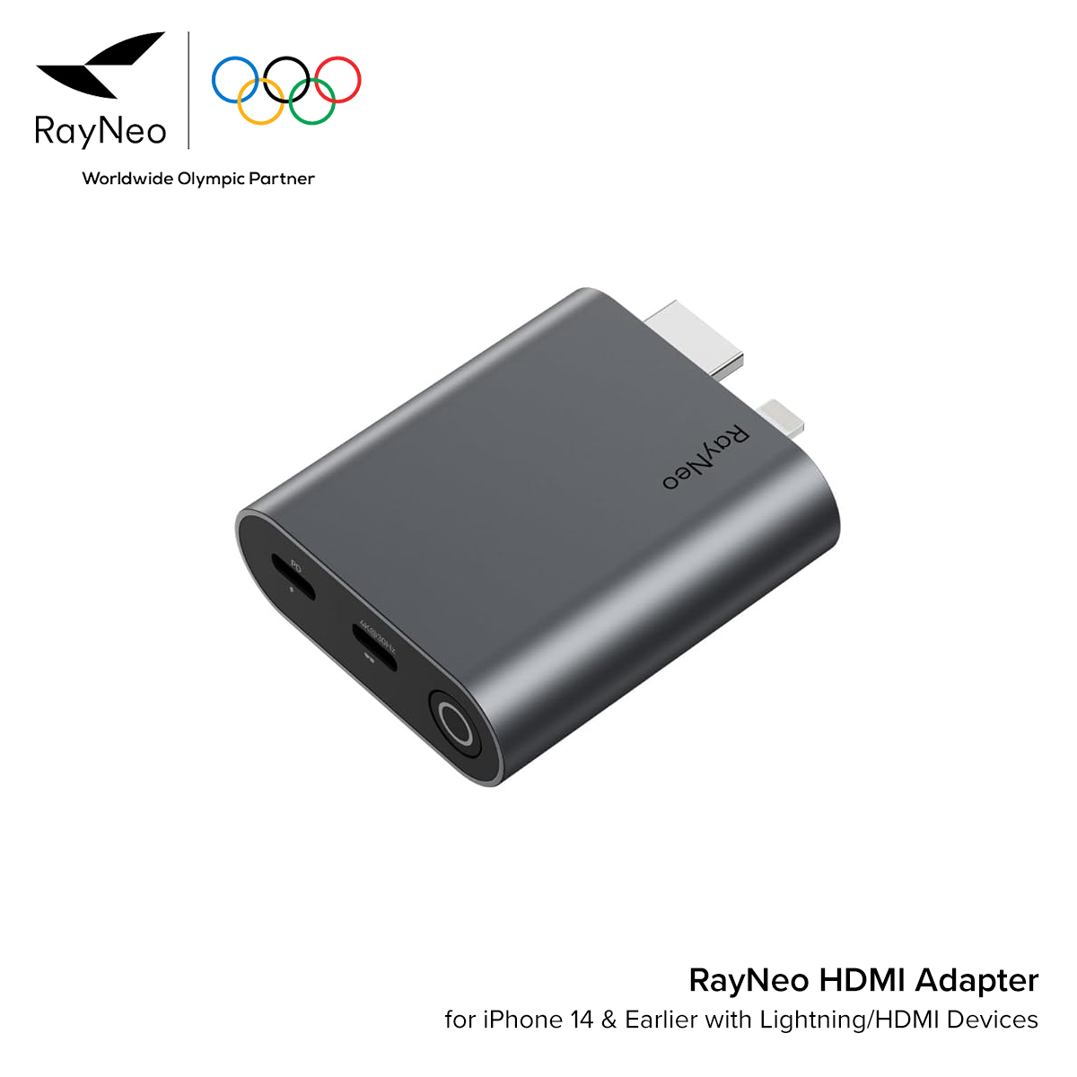 RayNeo HDMI Adapter for iPhone 14 & Earlier อะแดปเตอร์พร้อมแบตใน
