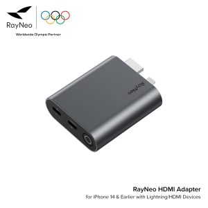 RayNeo HDMI Adapter for iPhone 14 & Earlier อะแดปเตอร์พร้อมแบตในตัว รองรับ 4K สำหรับแว่น RayNeo