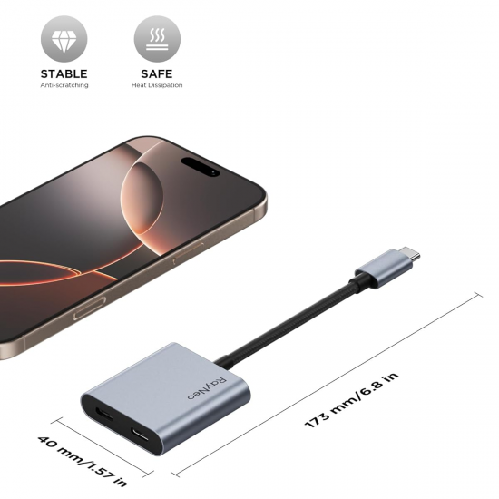 RayNeo USB-C to Glasses Charging Adapter ชาร์จ & ส่งภาพ พร้อมใช้งานทันที