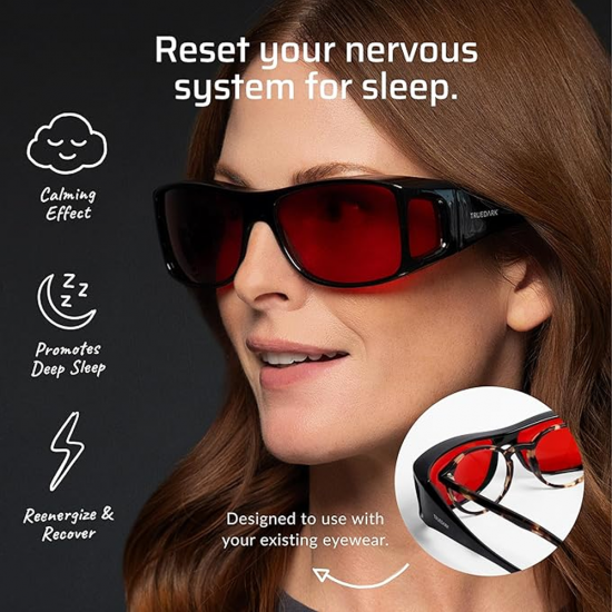 TrueDark by Dave Asprey  Twilights Red Lenses แว่นตากรองแสงเบอร์ เพื่อการหลับลึกและการฟื้นฟูระดับสูงสุด
