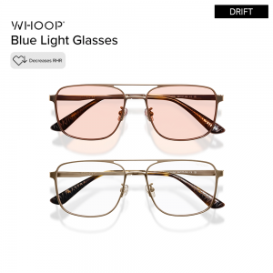 WHOOP Blue Light Glasses (Drift Light Gold) แว่นกรองแสงสีฟ้าสำหรับการฟื้นฟูร่างกาย