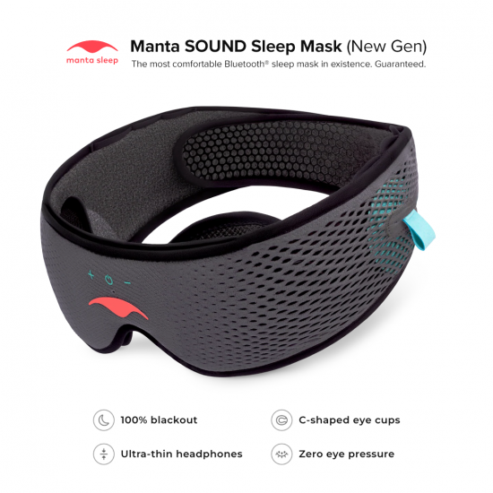 Manta SOUND Sleep Mask (New Gen) ผ้าปิดตาพร้อมเสียง White Noise ยกระดับการนอน