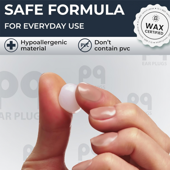 Peace&Quiet PQ Wax Ear Plugs (15 Count) ที่อุดหูซิลิโคนแว็กซ์แบบปั้นได้ ลดเสียงรบกวน ใส่นอนสบาย และช่วยป้องกันน้ำเข้าหู