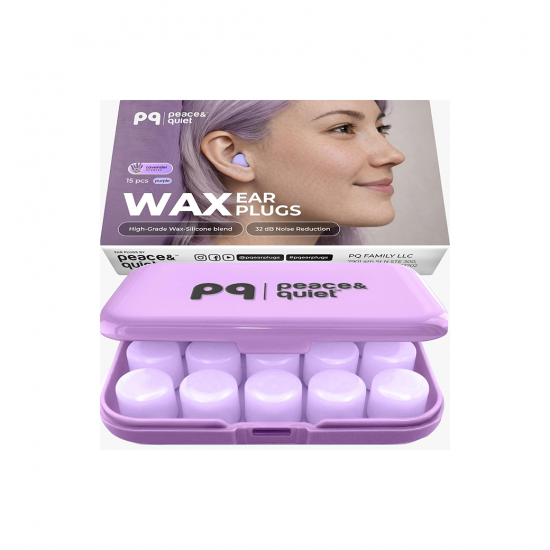 Peace&Quiet PQ Wax Ear Plugs (15 Count) ที่อุดหูซิลิโคนแว็กซ์แบบปั้นได้ ลดเสียงรบกวน ใส่นอนสบาย และช่วยป้องกันน้ำเข้าหู