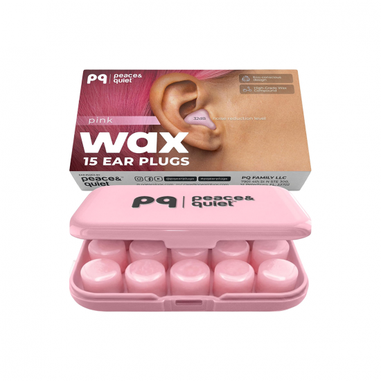 Peace&Quiet PQ Wax Ear Plugs (15 Count) ที่อุดหูซิลิโคนแว็กซ์แบบปั้นได้ ลดเสียงรบกวน ใส่นอนสบาย และช่วยป้องกันน้ำเข้าหู